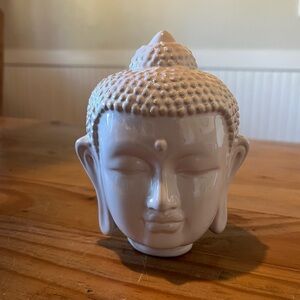 White Buddha Head Ceramic Decor